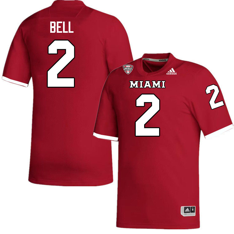 Miami University Redhawks #2 Devin Bell College Football Jerseys Stitched-Red